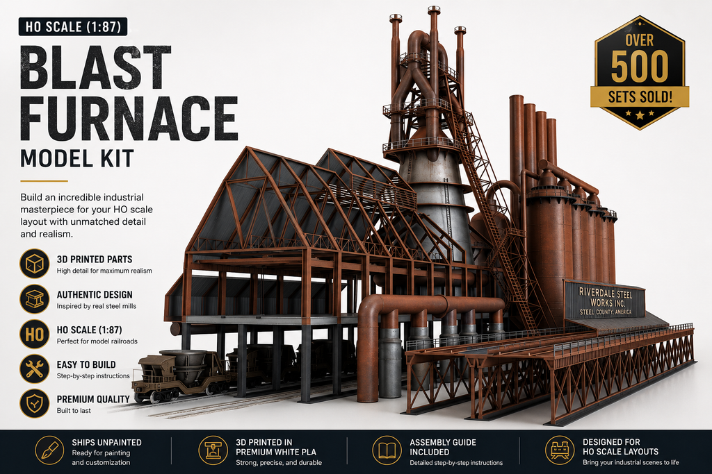 Choose Your HO Scale Blast Furnace & Get a FREE Refinery Kit | Limited Pre-Launch Bundle (1:87)