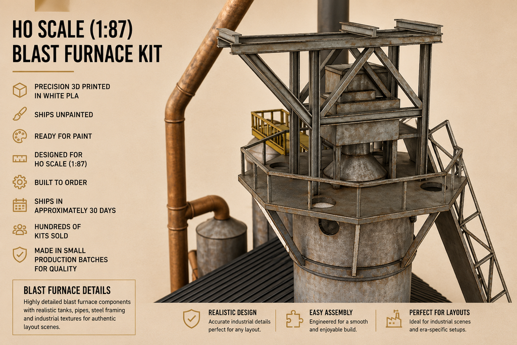 Choose Your HO Scale Blast Furnace & Get a FREE Refinery Kit | Limited Pre-Launch Bundle (1:87)