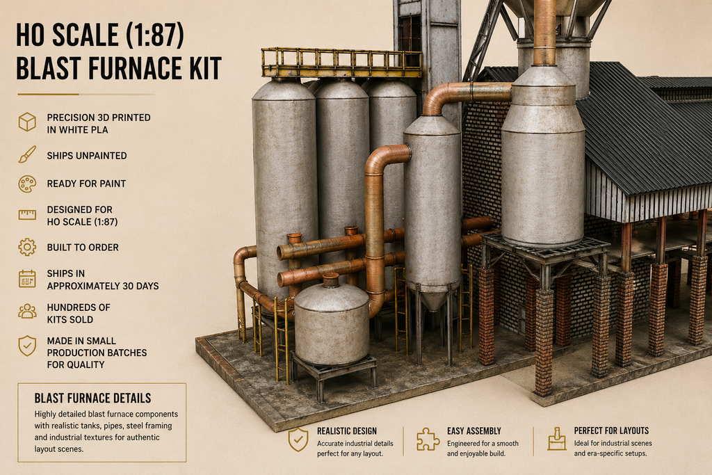 Choose Your HO Scale Blast Furnace & Get a FREE Refinery Kit | Limited Pre-Launch Bundle (1:87)