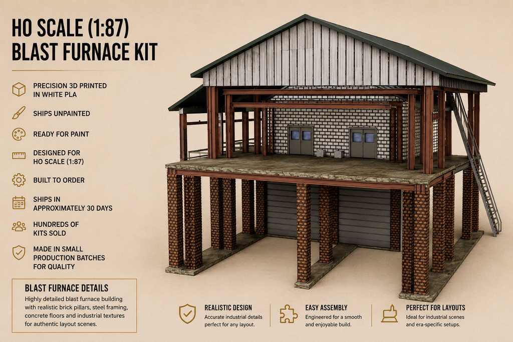 Choose Your HO Scale Blast Furnace & Get a FREE Refinery Kit | Limited Pre-Launch Bundle (1:87)